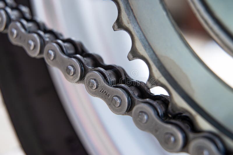 Transmission Chain of a Motorcycle Stock Image Image of wheels