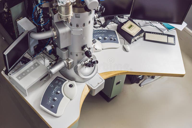 Transmission Electron Microscope in a Scientific Laboratory Stock Photo