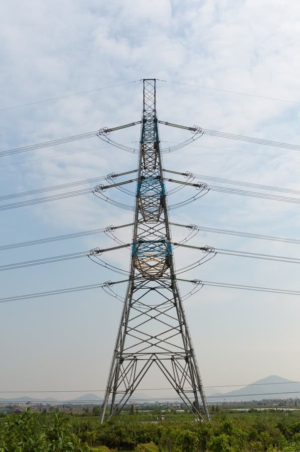 Transmission line stock image. Image of symetrical, danger 21609433
