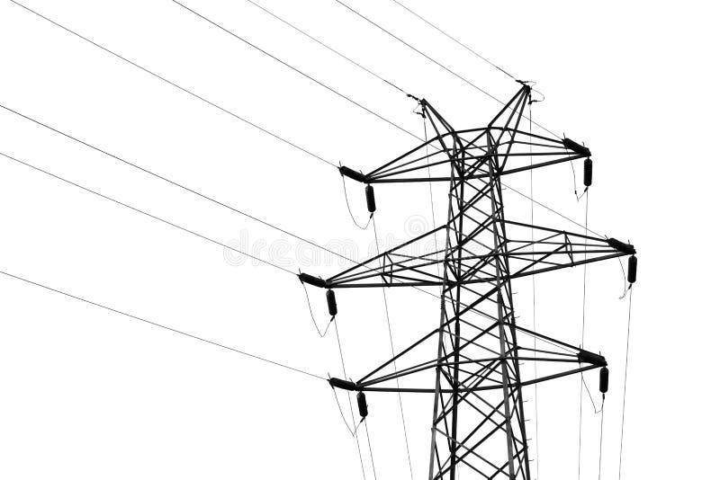 Transmission tower with high voltage wires