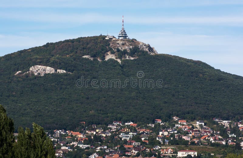 The transmitter on the hill Zobor above the city of Nitra