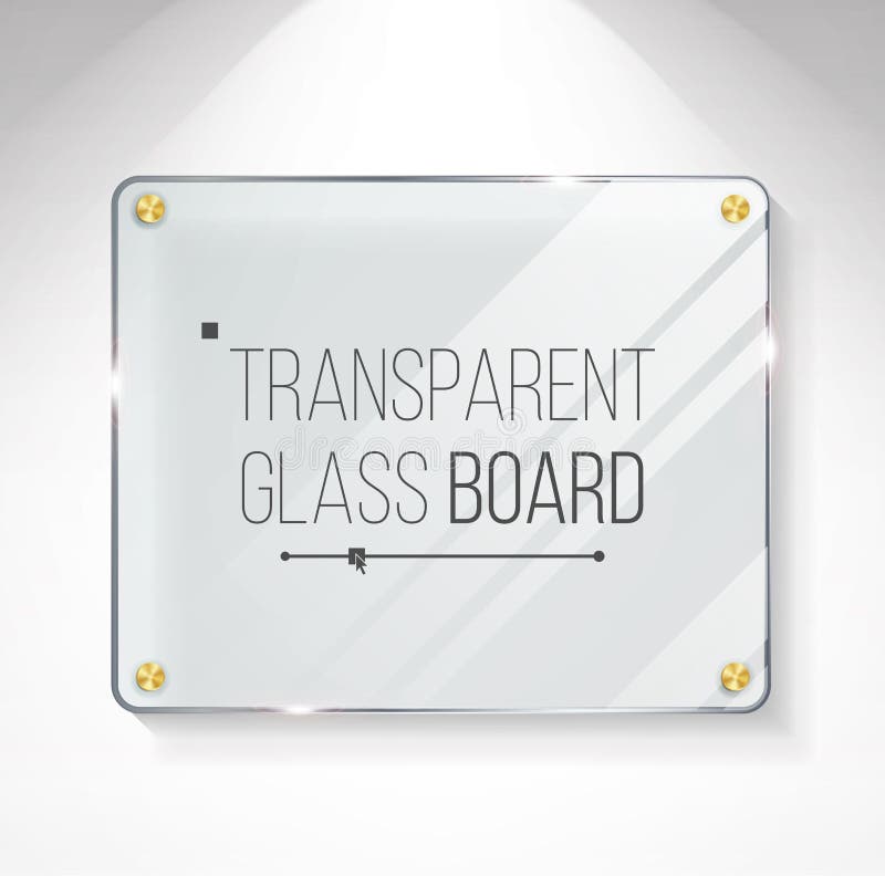 Transparante het Glanzen Glasvector Mooie Lege Glanzende Glasbanner Het hangen op de muur realistisch vector illustratie Transparante het Glanzen Glasvector Mooie Lege Glanzende Glasbanner Het hangen op de muur realistisch vector illustratie