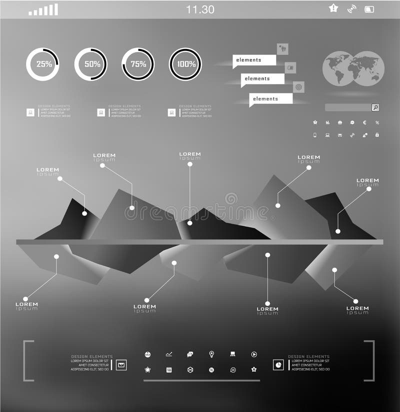 Transparante vlakke website, zaken Infographics, royalty-vrije illustratie Transparante vlakke website, zaken Infographics, royalty-vrije illustratie