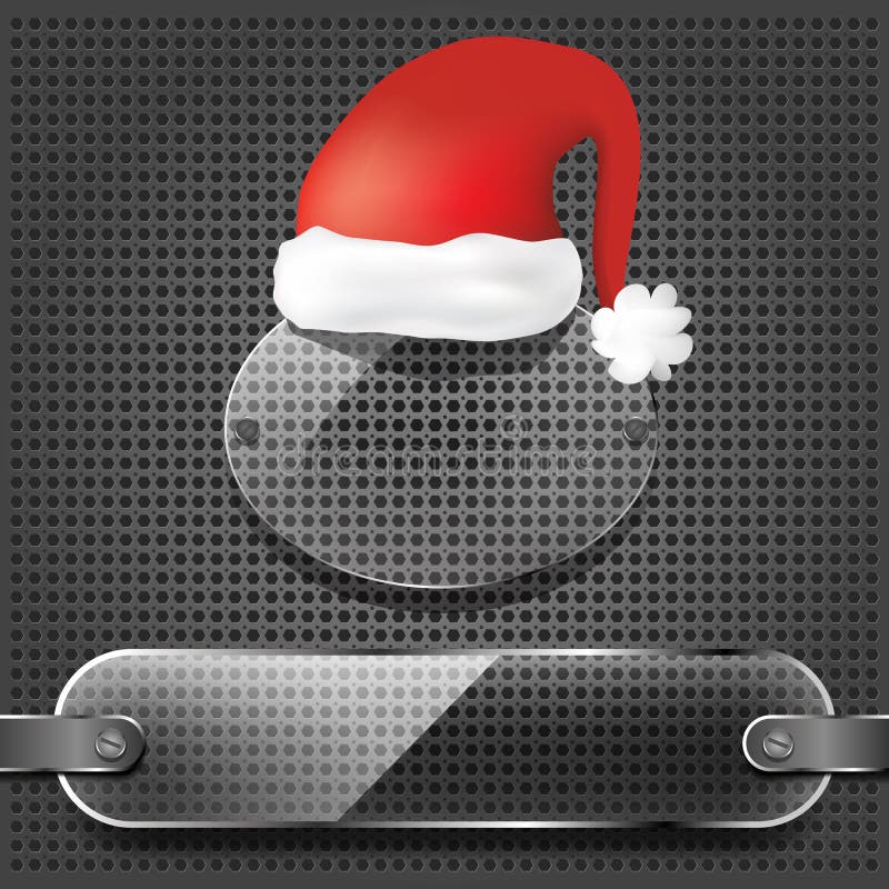 Transparency plates with santa claus hat royalty free illustration Transparency plates with santa claus hat royalty free illustration