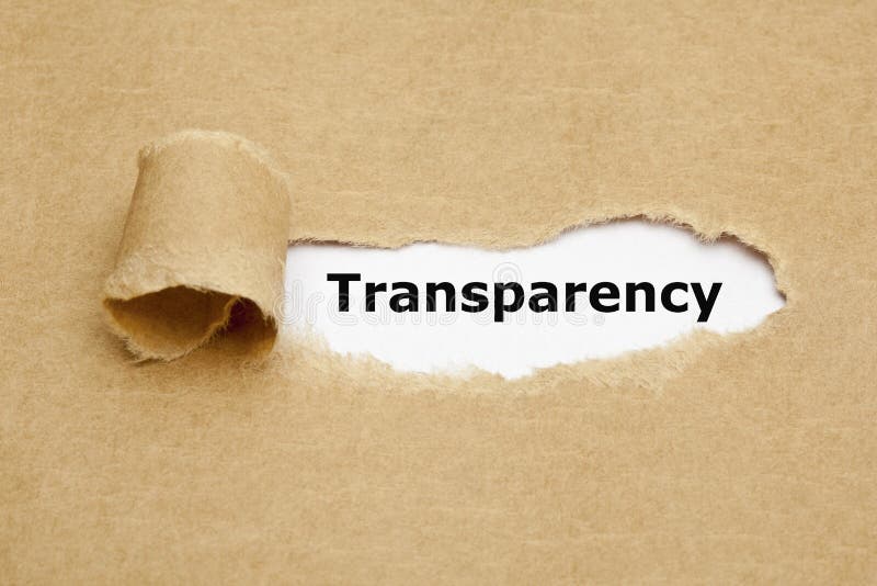 Slovo transparentnosť objaviť za roztrhané hnedý.