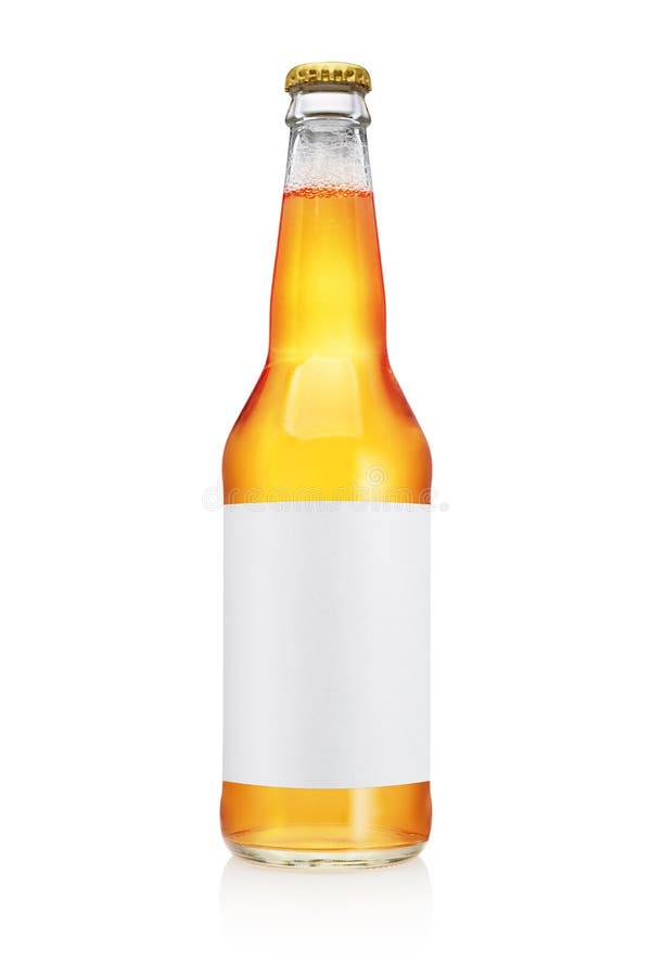 Transparent Beer Bottle Isolated on White Background Stock Photo - Image of  closed, light: 185754040