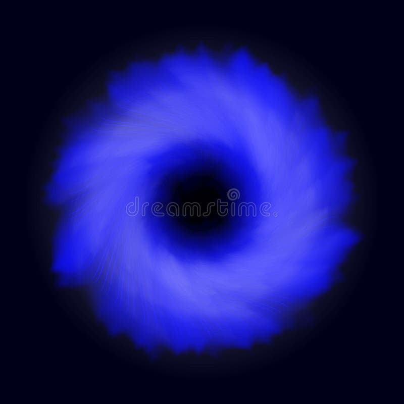 Transparent black hole light effect. Space vortex. Blue abstract