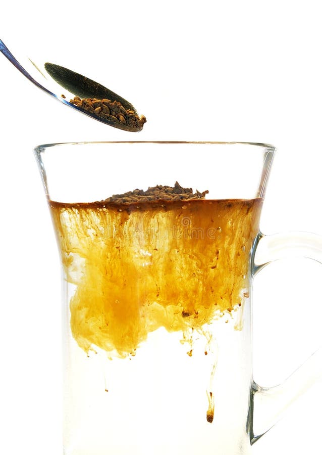 Transparent cup of an instant coffee