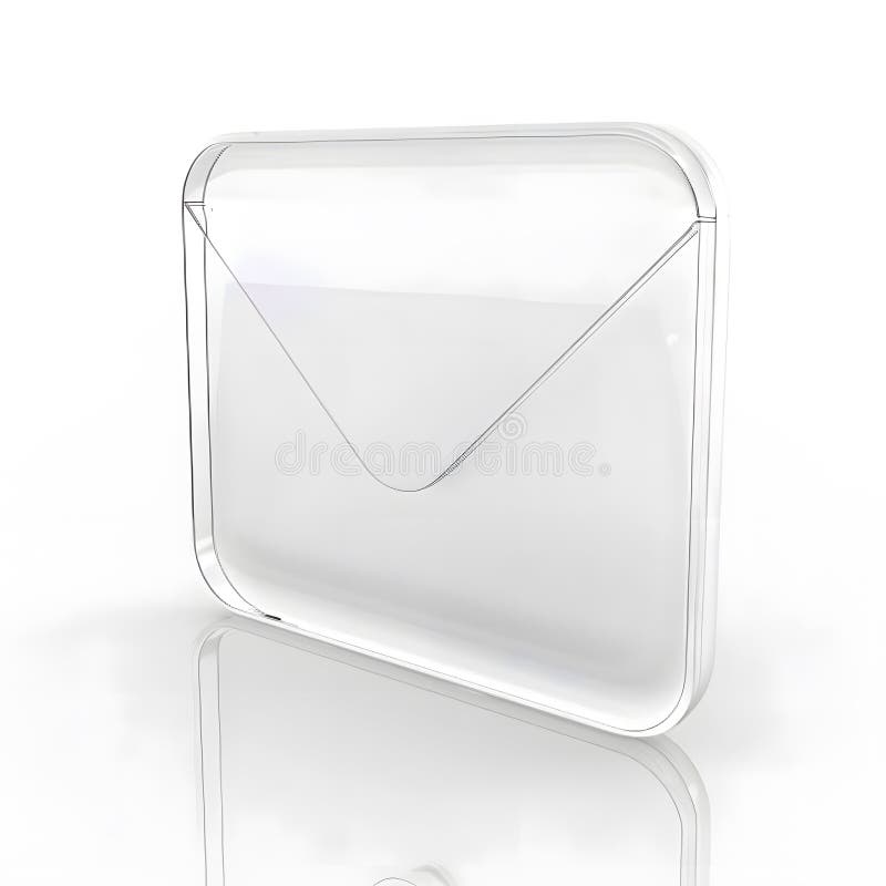 Transparent envelope icon isolated. Minimalist modern mail symbol stock illustration