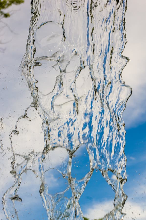 Transparent Falling Water Vertical Flows, Close Up Stock Image Image