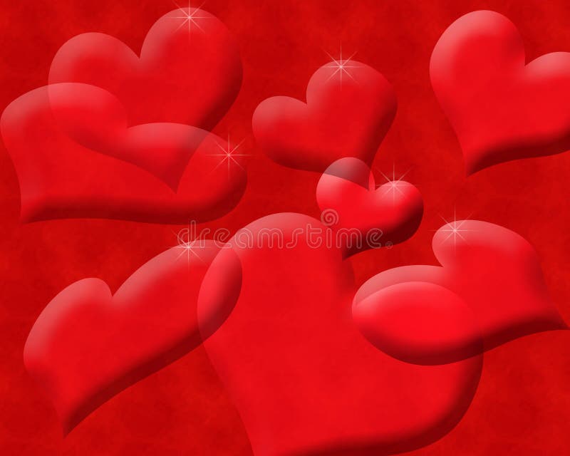 Transparent Floating Hearts Background