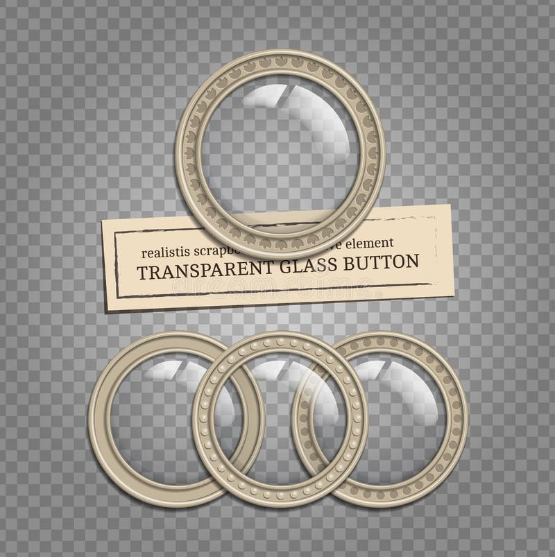 Transparent glass buttons