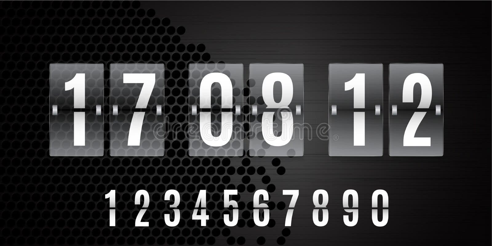 Countdown Timer With White Digital Numbers On Black Background