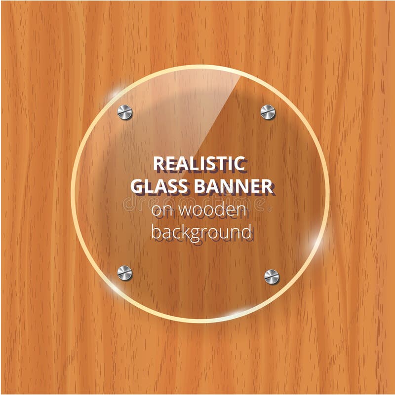 Download Transparent Glass Plate Mock Up. Brown Wooden Background. Decorative Graphic Design Element ...