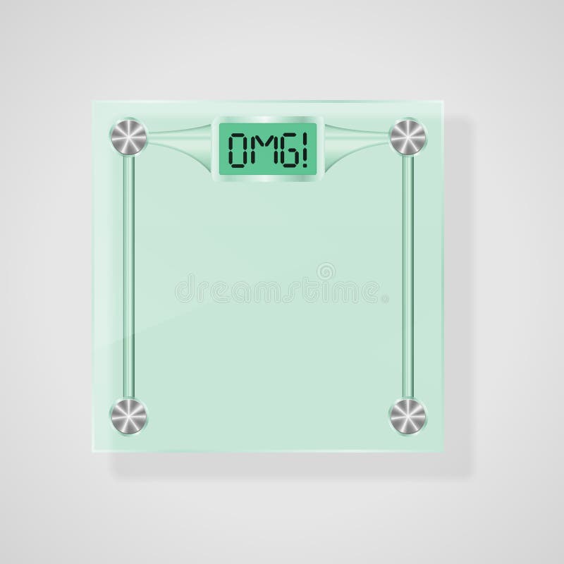 Transparent Glass Scales With OMG! Text. Weight Loss Concept stock illustration Transparent Glass Scales With OMG! Text. Weight Loss Concept stock illustration