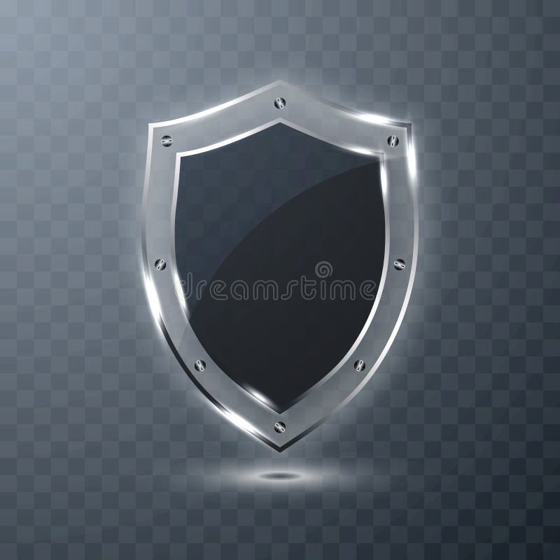 Transparent Shield. Safety Glass Badge Icon. Privacy Guard Banner