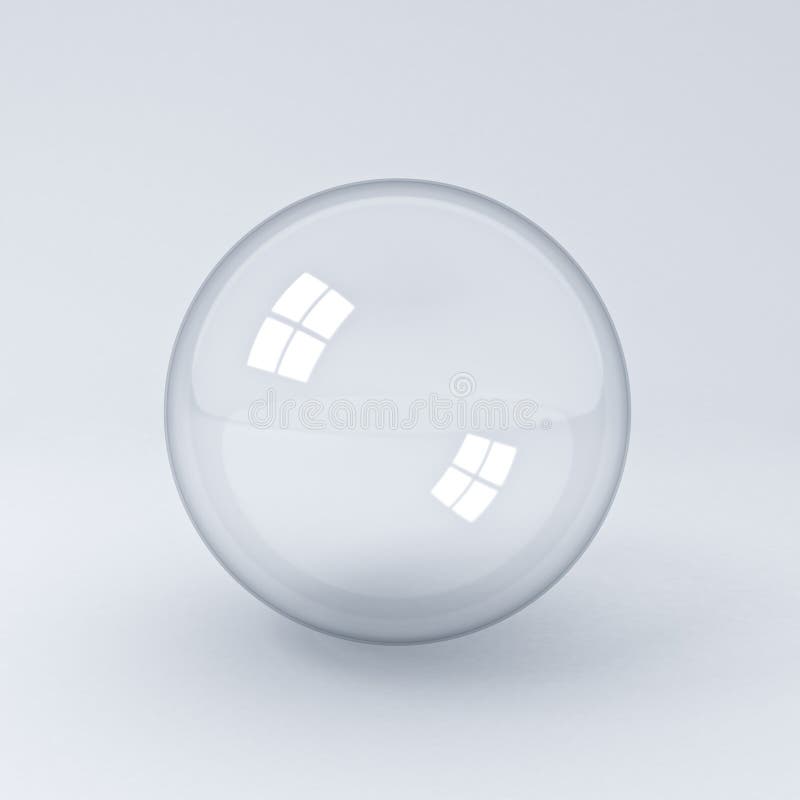 Изолированная сфера. Пузыри на белом фоне. Бабл с тенью. Glass transparent balls on a White background.