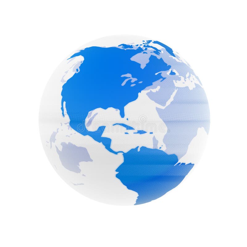 Shiny Blue Globe Facing North America Stock Illustration Illustration