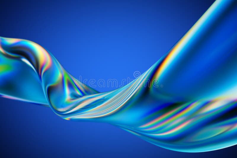 Iridescent Glass Ribbon On White - Stock Motion Graphics