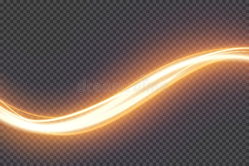 Transparent light effect with curve trail and sparkles. Glowing shiny lines. Abstract light speed motion effect. vector illustration Transparent light effect with curve trail and sparkles. Glowing shiny lines. Abstract light speed motion effect. vector illustration
