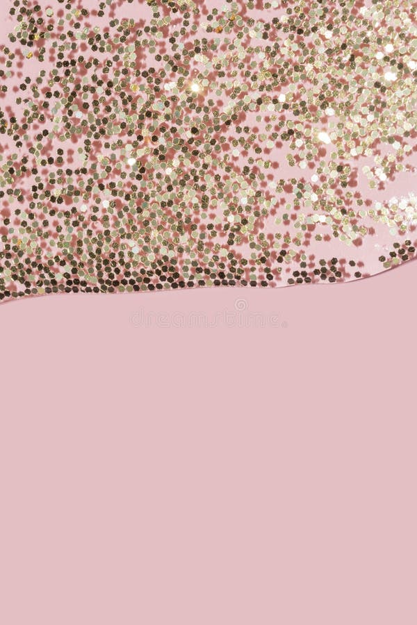 Transparent Liquid with Gold Glitter Pouring Over a Pastel Pink Background  Stock Image - Image of golden, background: 198765073