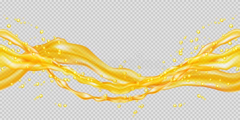 Transparent orange juice splash