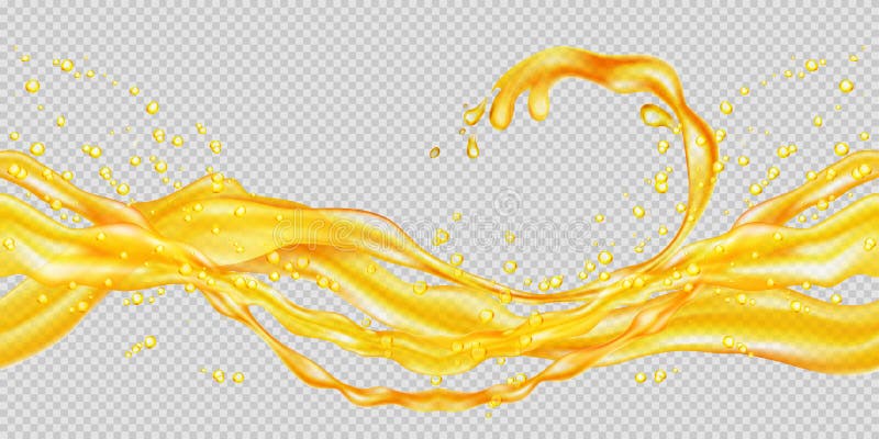 Transparent orange juice splash