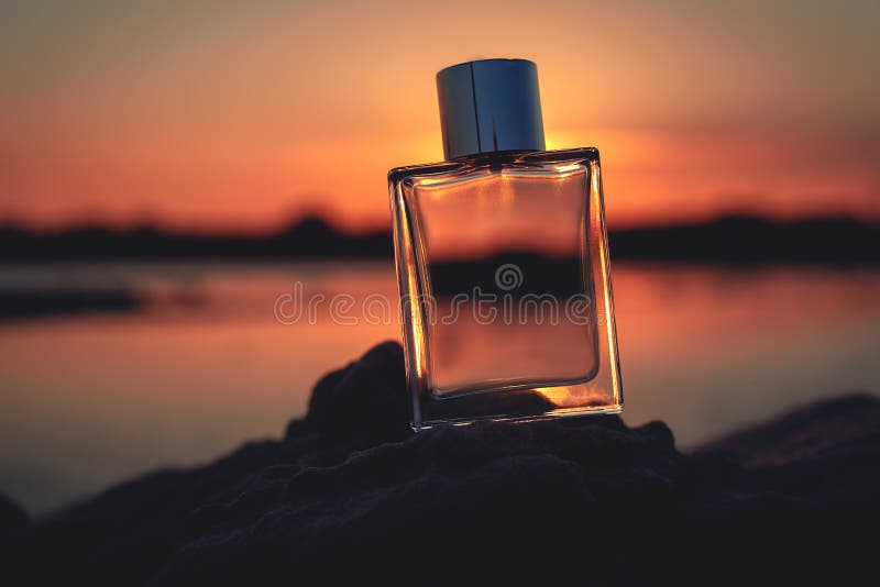 Perfume at sunset stock photo. Image of concept, background - 138643732