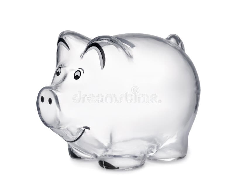 Transparent piggy bank