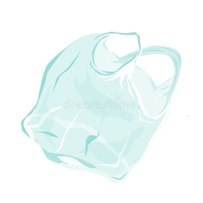Blue Plastic bag vector illustration isolated on square white background.  Simple flat drawing with outlined cartoon art style. 24085222 Vector Art at  Vecteezy