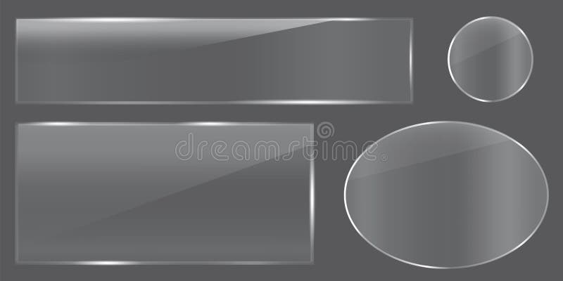 Transparent Plate. Plexiglass Plate. Glass Plate. Transparent Surface. Vector Illustration