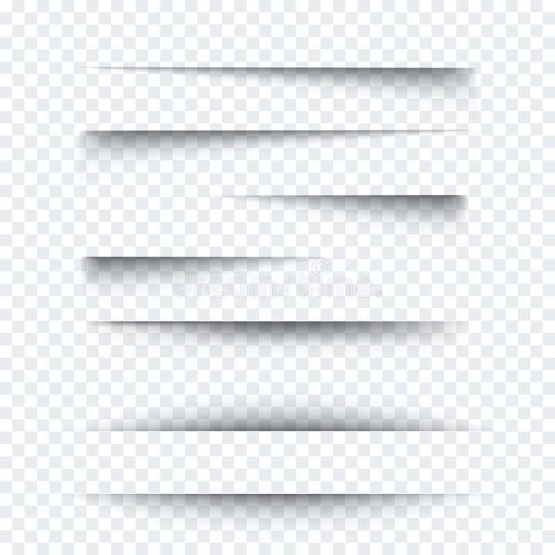 Transparent realistic paper shadow effect set. Web banner. Element for advertising and promotional message isolated on royalty free illustration Transparent realistic paper shadow effect set. Web banner. Element for advertising and promotional message isolated on royalty free illustration