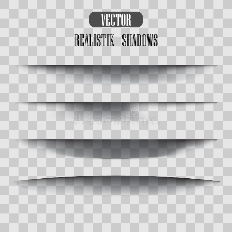 Transparent realistic paper shadow effect set. Web banner. royalty free illustration Transparent realistic paper shadow effect set. Web banner. royalty free illustration