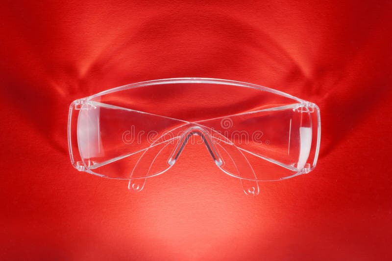 Transparent Safety Glasses on Red Stock Photo Image of equipment