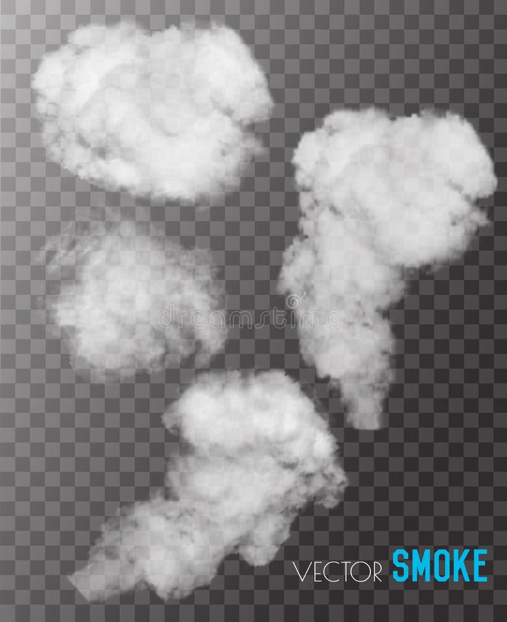 Transparent set of smoke vectors. stock illustration Transparent set of smoke vectors. stock illustration