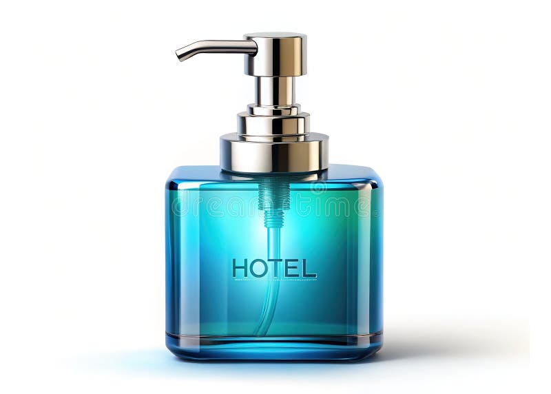 Transparent Soap Dispenser Mockup for Hotel Bathrooms Elegant and Minimalist Design for a Luxurious Travel Experience ilustracji