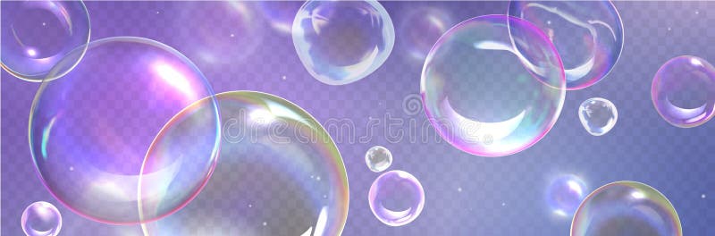 Transparent spheres with prismatic reflections stock illustration