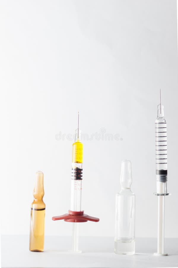 Transparent Syringe for Treatment and Pharmacy Industry. Stock Image