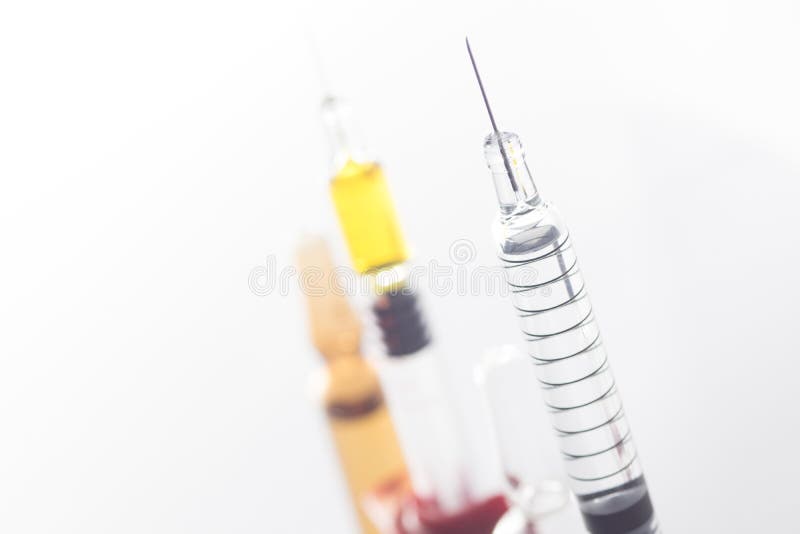 Transparent Syringe for Treatment and Pharmacy Industry. Stock Image