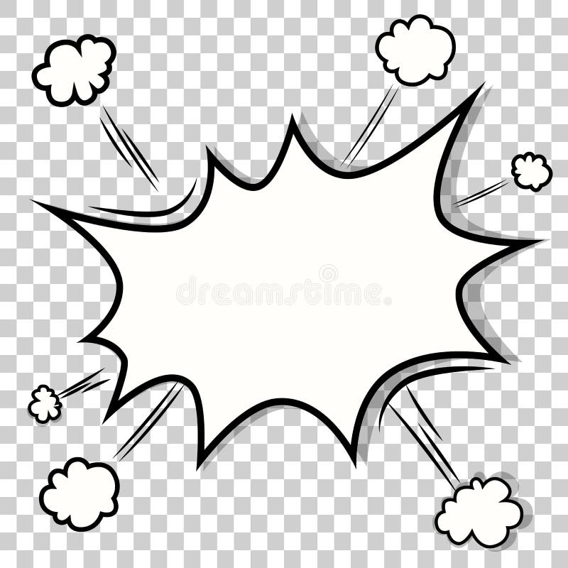 Transparent template. Boom comic book explosion vector illustration