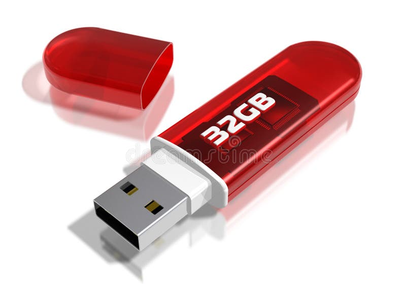  Transparent  USB Flash Drive Stock Illustration 