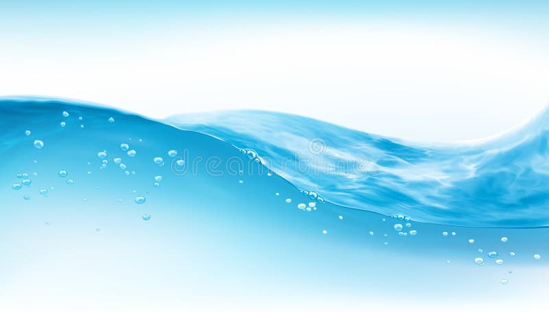 Transparent vector water splash and wave on light background. Design of natural, organic products.