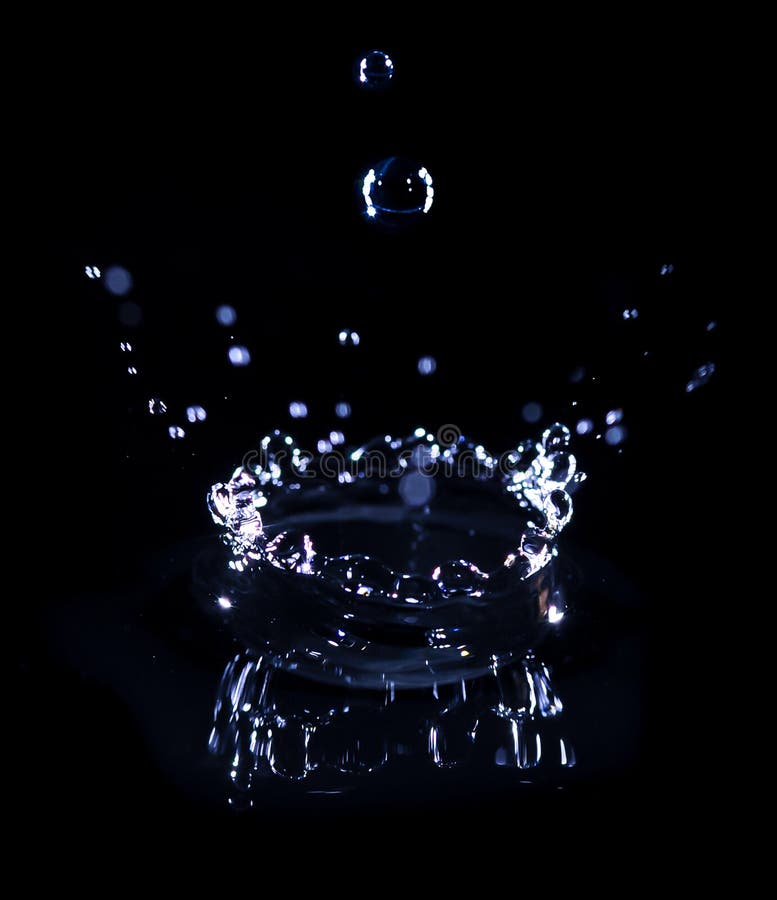 Transparent Water Drop Splash Realistic and Blue Water Colored on Black  Stock Photo - Image of nature, bubble: 193665820