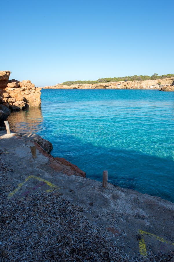 Transparent Waters in the Cala Compte, Ibiza Stock Photo - Image of ...