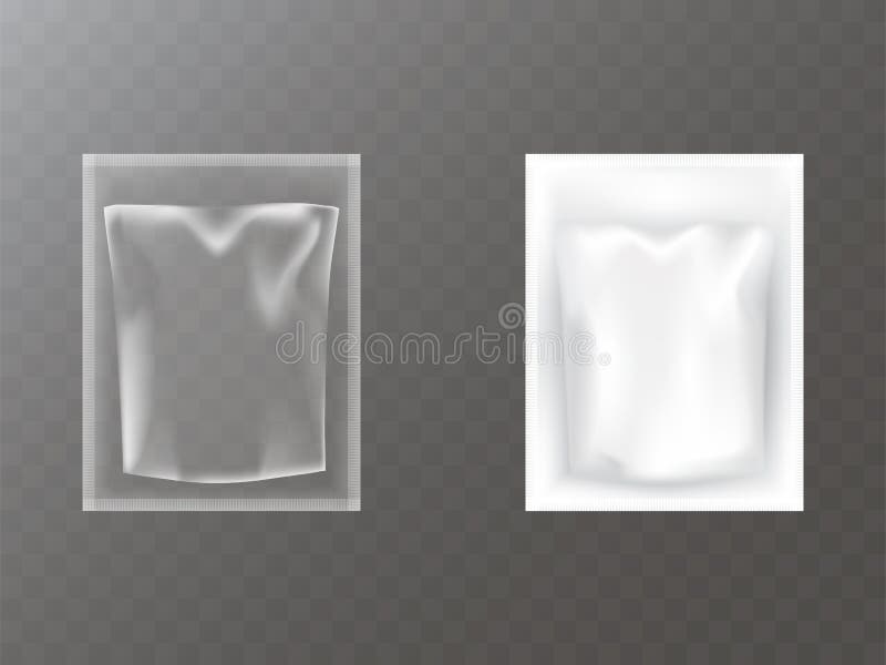 Plastic packets realistic vector vector illustration Plastic packets realistic vector vector illustration