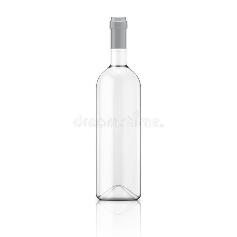 Transparent wine bottle. royalty free illustration