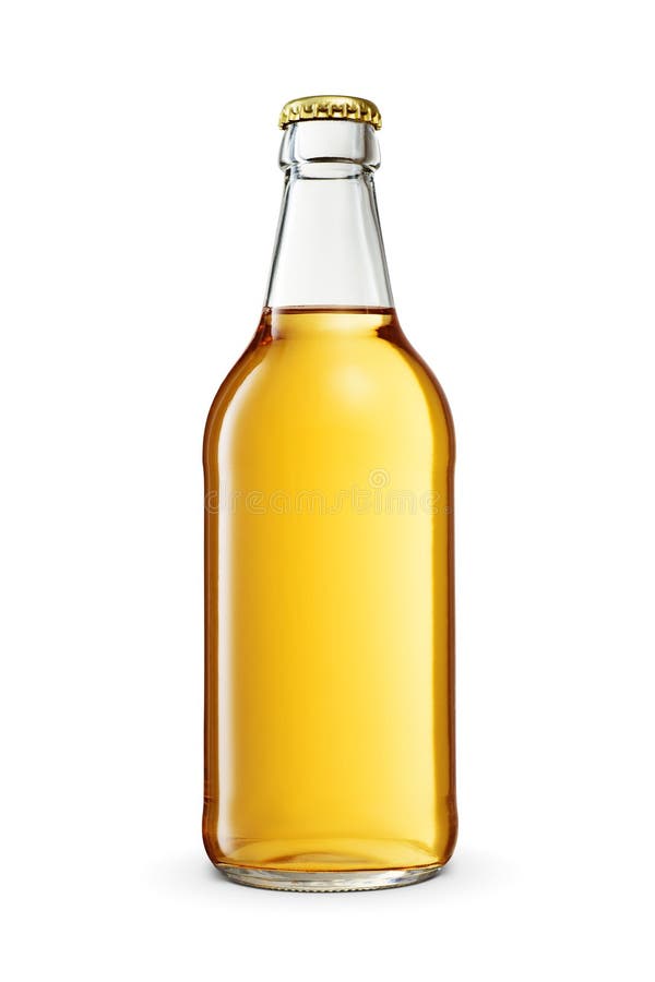 Transparent Yellow Beer Bottle Isolated on White Background Stock Photo Image of white, yellow
