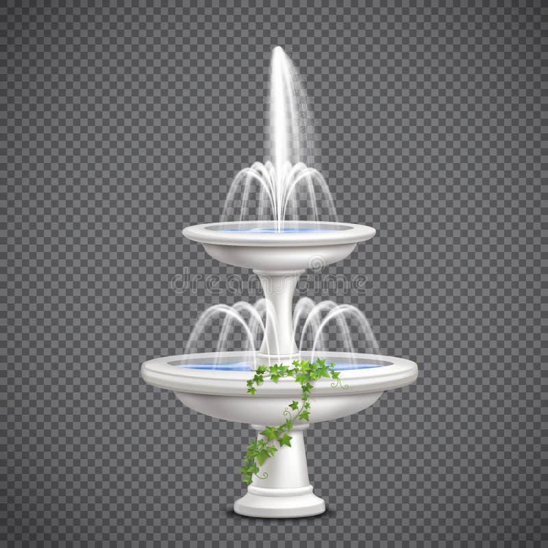 Transparente realista de la fuente de agua de la cascada stock de ilustración Transparente realista de la fuente de agua de la cascada stock de ilustración