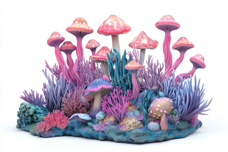 Transparenter Hintergrund mit einem isolierten Unterwasserwonderland stockfoto