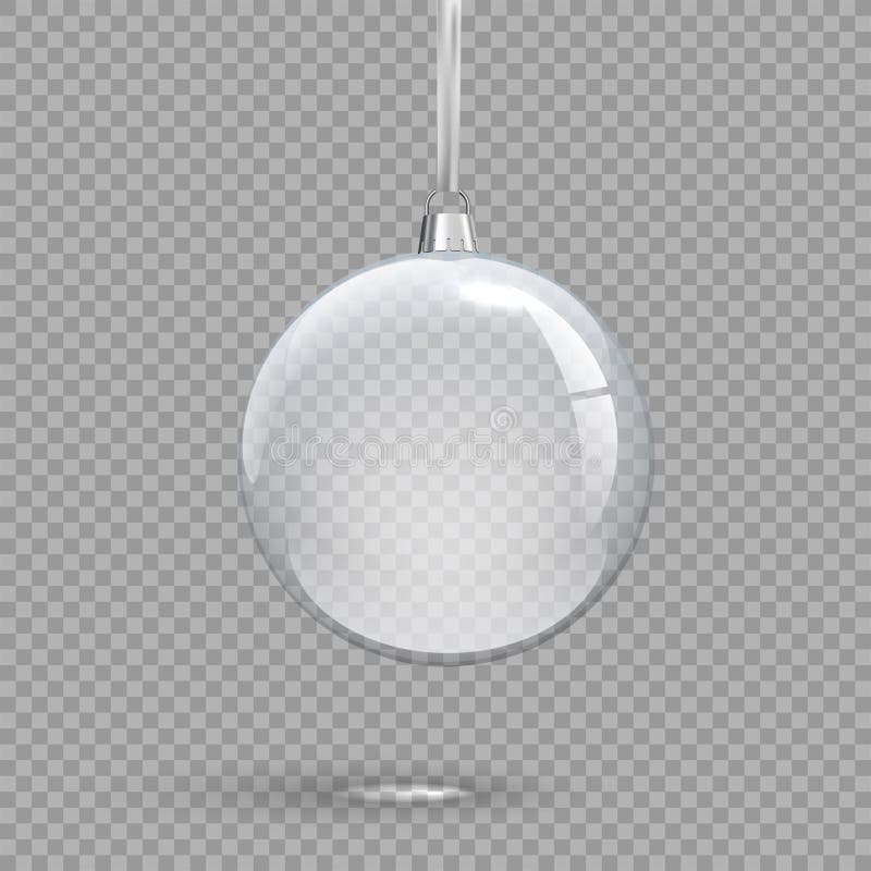 Transparenter Weihnachtsball lokalisiert auf transparentem Hintergrund Vektorfeiertagsgestaltungselement vektor abbildung Transparenter Weihnachtsball lokalisiert auf transparentem Hintergrund Vektorfeiertagsgestaltungselement vektor abbildung